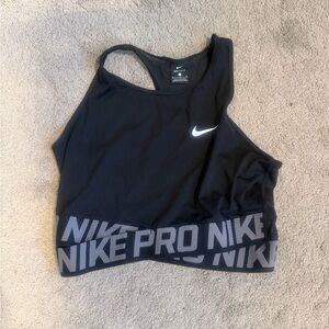 Nike Pro Black and Gray Sports Bra